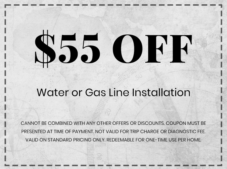 Discounts on Water or Gas Line Installation