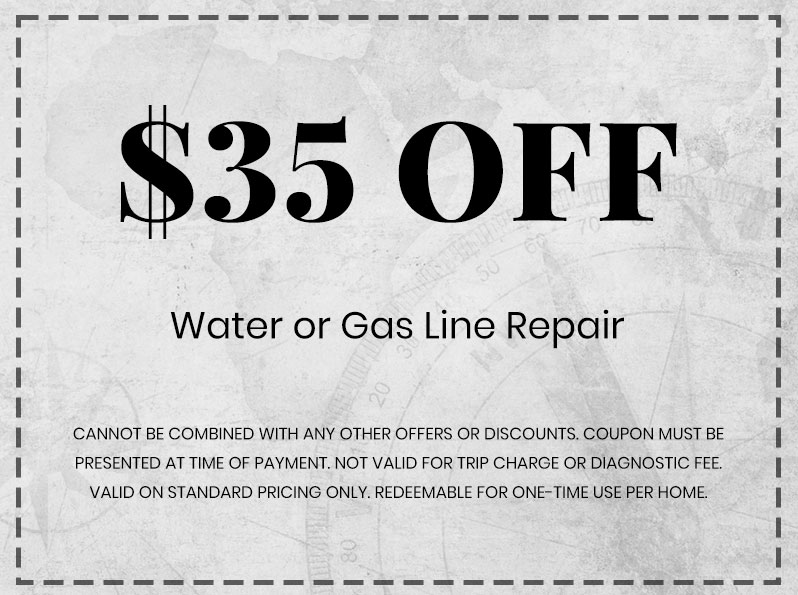 Discounts on Water or Gas Line Repair