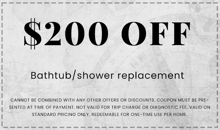 coupon discount on bathtub/shower replacement